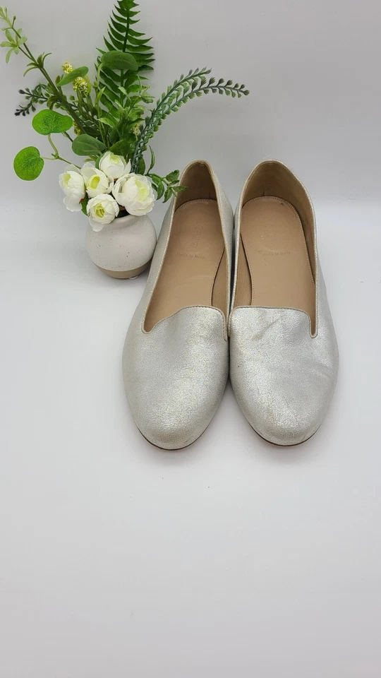 Женские мокасины J.CREW размер 10 Cleo металлик замша сделано в Италии - Изображение 2 из 4