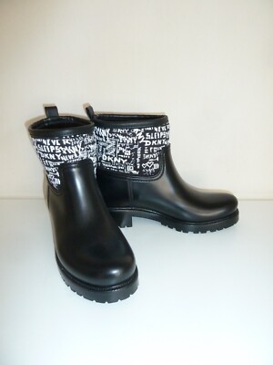 Ankle Boots Dkny Wellies DKNY Ankle Boot Wellies White /Black With