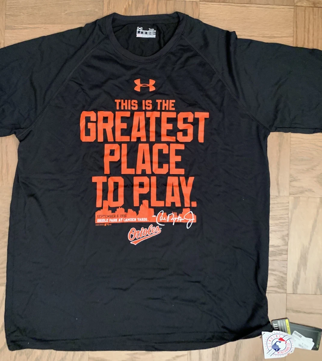 BALTIMORE ORIOLES UNDER ARMOUR SHIRT XL CAL RIPKEN CAMDEN YARDS