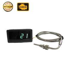 Green LED Temperature Gauge Combo Kit w 90° Bend Temperature Sensor in ℃ / ℉