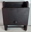 Vintage Distressed Black Wooden Wall Cabinet Hinged Door SHAKER PRIM FARMHOUSE