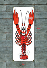 Giant CRAWFISH Banner Vertical Sign for Restaurant Bar or Food Truck Trailer