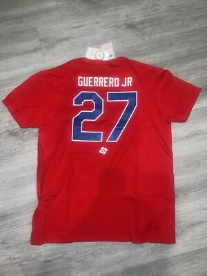 T-SHIRT WORLD BASEBALL CLASSIC VLADIMIR GUERRERO JR 27 REPUBLICA DOMINICANA XL