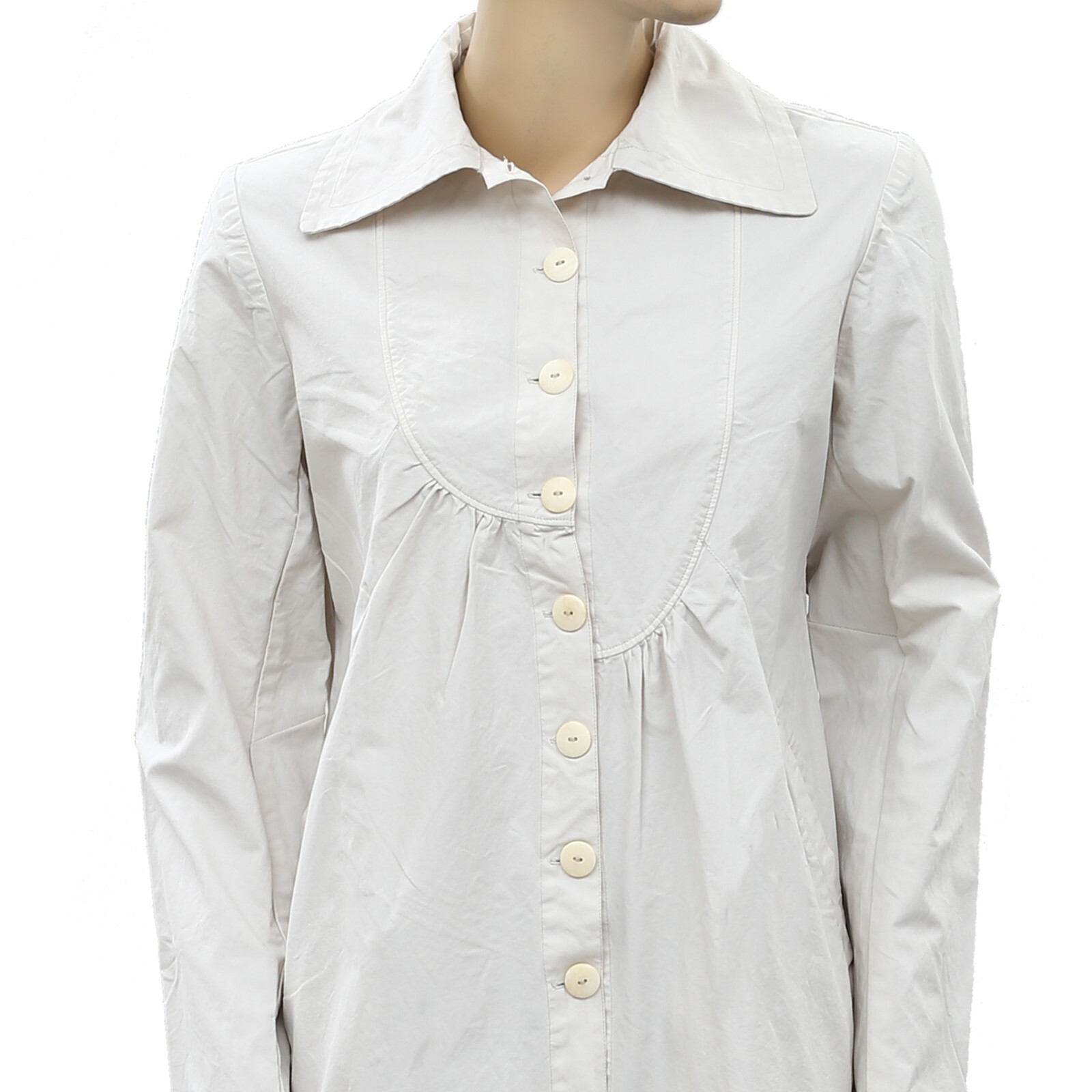 Ewa I Walla Buttondown Peasant Vintage Coatigan Jacket Tunic Top S NEW 183130