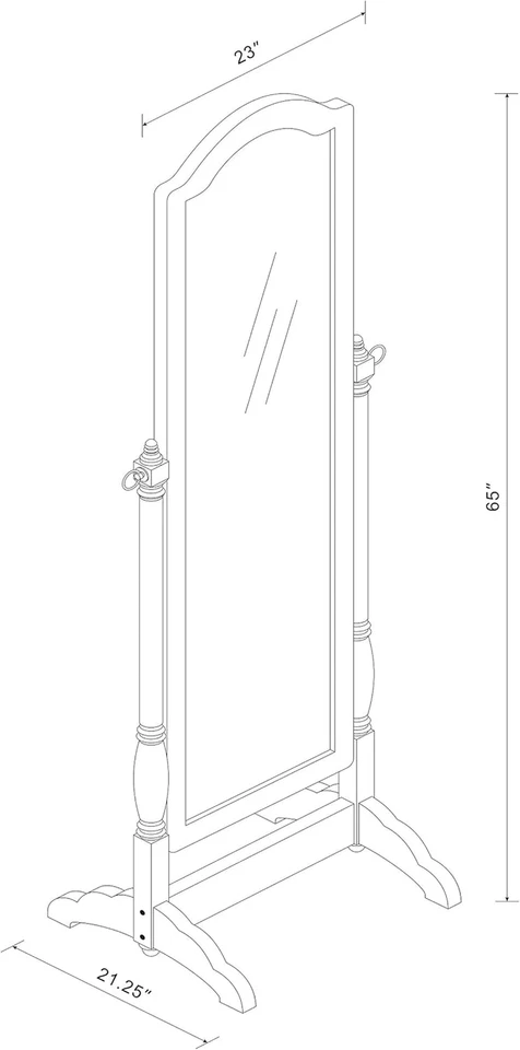 Cabot Wood Adjustable Full Length Cheval Mirror Merlot 3103 - Image 4 of 4