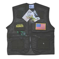 Jr Ranger Vest - Park Ranger Green with American Flag