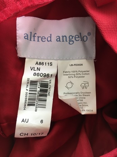 Alfred Angelo formal dress size 6 dark red knee length fit flare wedding party - Picture 15 of 15