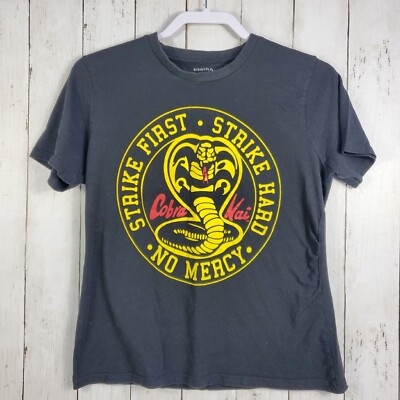 Cobra Kai Short Sleeve Strike First Shirt Mens Small Black Strike Hard No Mercy