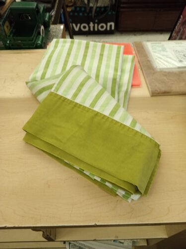 Fashion Manner Penn Prest Top Sheet Stripes Vintage King Queen Green Preowned - Picture 1 of 8