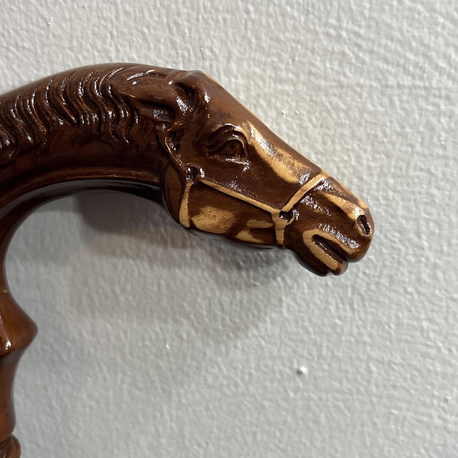 Horse And Saddle Wooden Walking Cane/Stick