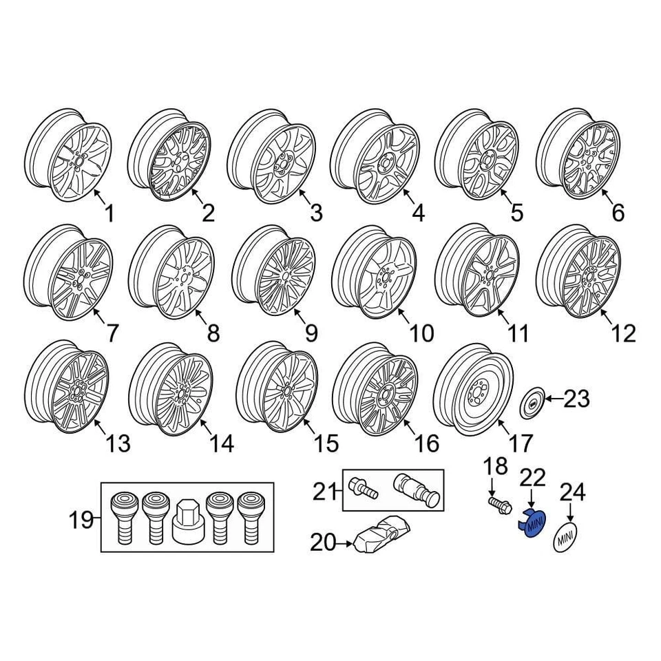 For Mini Cooper 2002-2015 Mini 36131171069 Wheel Cap Foto 3 de 4