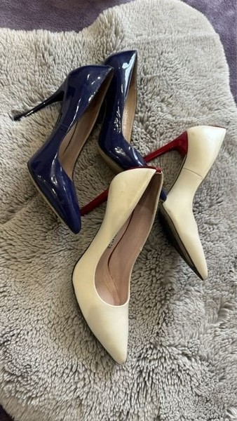 Women Heels Purple Leather 36
