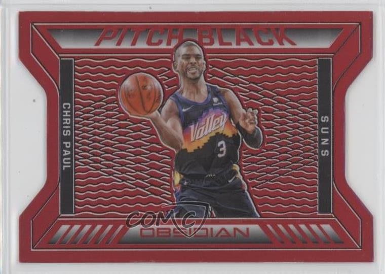 2020-21 Panini Obsidian Pitch Black Electric Etch Red Flood Chris Paul #19 7y2