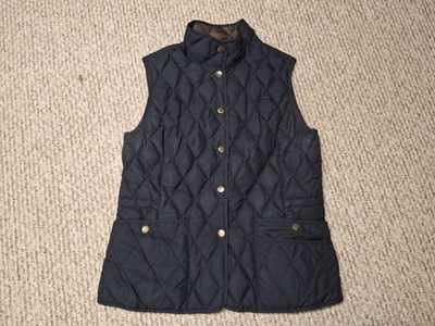 Eddie Bauer Seattle Women Size S Quilted Goose DOWN Vest Gold Snaps Pocket