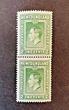 Newfoundland 245 Mint block in green, 2c King George VI MNH, Orig. Gum