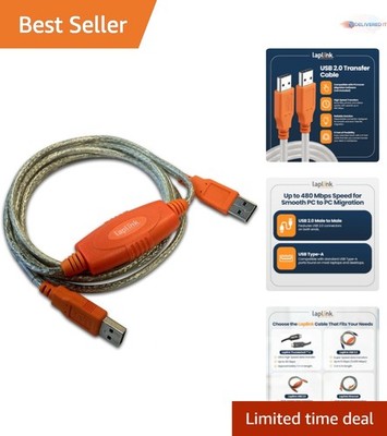 USB 2.0 Data Transfer Cable 6 ft High-Speed PC to PC File Migration