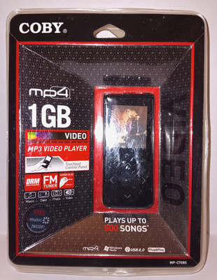 Coby MP4 1GB MP3 Video Player FM Tuner Plug and Play NEW Sealed Up to 500 Songs