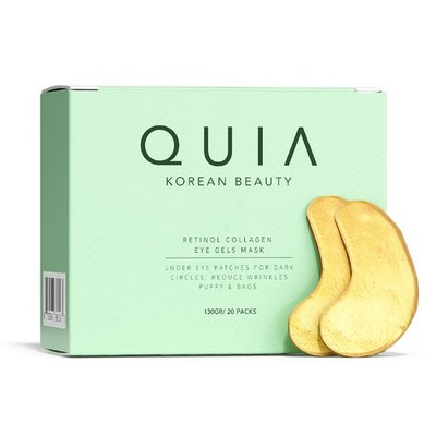 QUIA Hydrogel Eye Patches with Collagen   20 Count (Pack of 1), Yellow