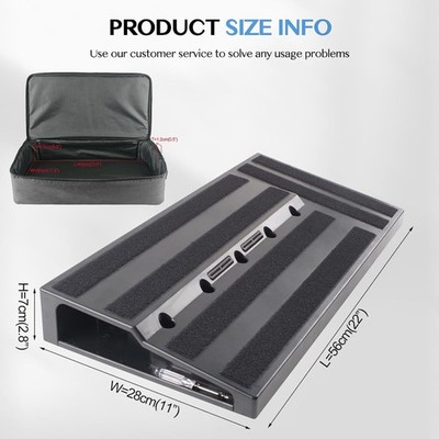 22'' x 11'' Guitar Pedal Board Large Size with Carry Bag for Player Studio