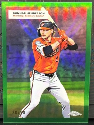 2025 Topps Chrome Platinum #55DH-13 Henderson/Ripken Double Header Green #28/99
