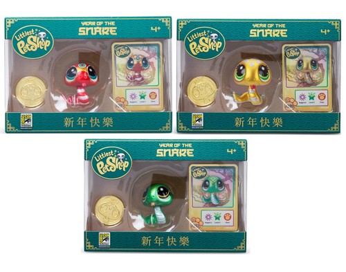 SDCC 2025 Littlest Pet Shop LPS Year of the Snake ALL 3 Gold Red Green Snake