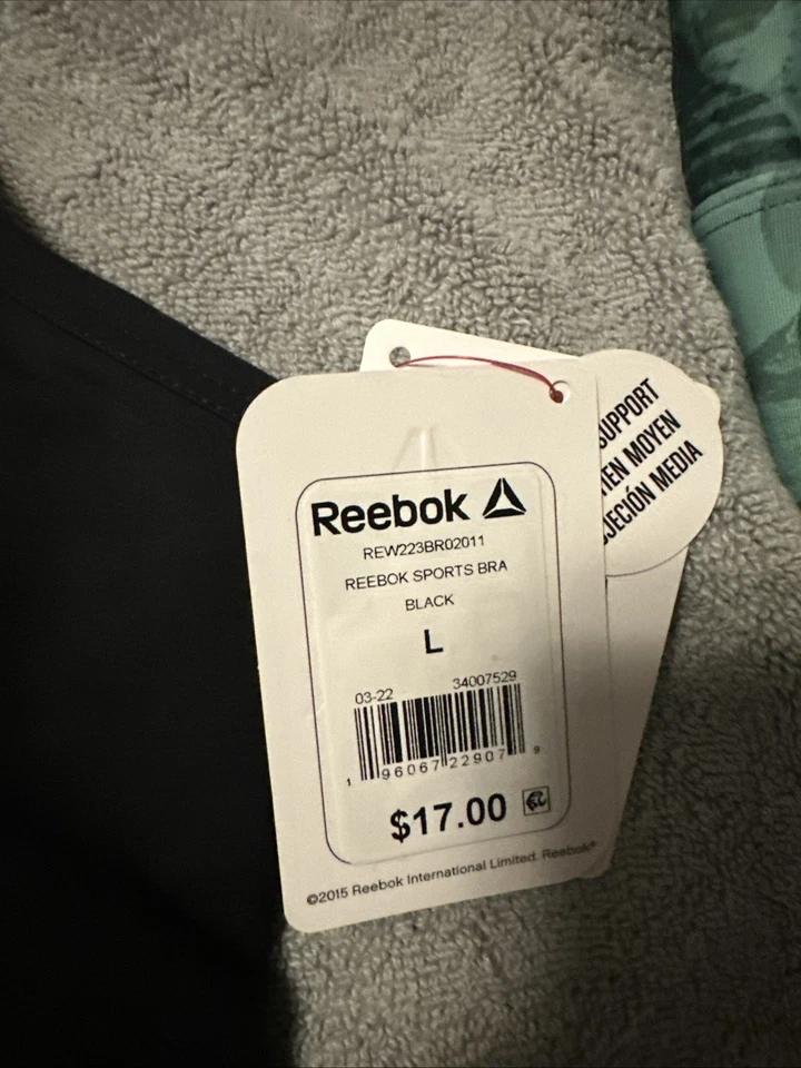 Womens Black Pull Over Reebok Sports Bra Size Large - Image 4 of 4