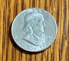 1954 Franklin Half Dollar - Philadelphia Mint - U.S. Silver .50c Coin