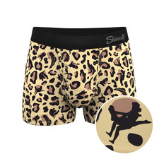 The Primal Passion: Naughty Cheetah Print Ball Hammock Pouch Trunks