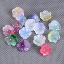10pcs Flower Shape 12mm Lampwork Glass Loose Beads For Jewelry Making DIY