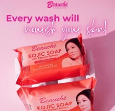 5 PIECES BEAUCHE KOJIC SOAP-LIGHTENS SKIN, TREATS ACNE, REDUCES WRINKLES 90gram