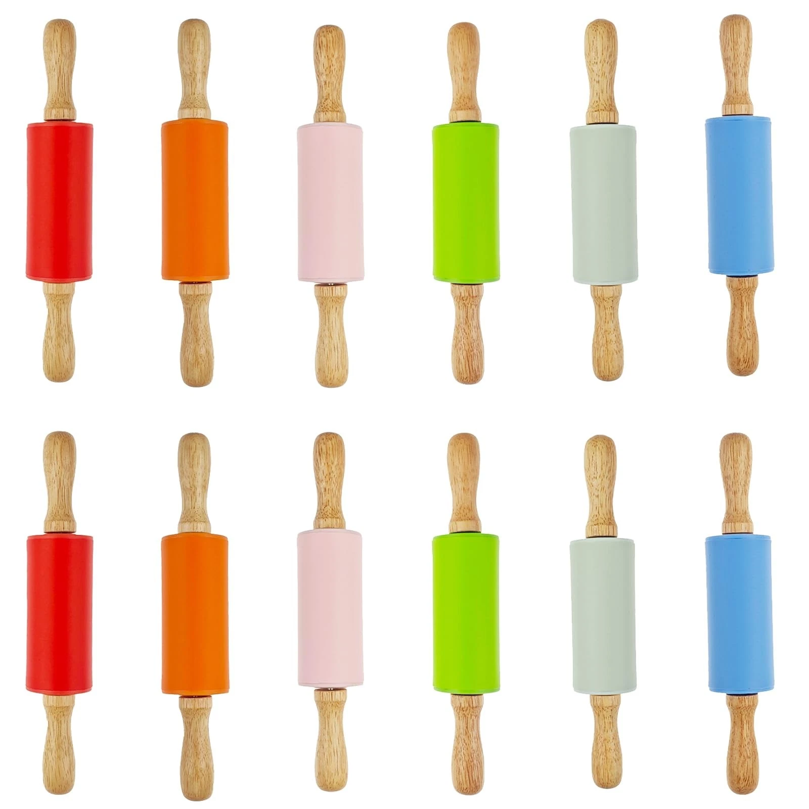12 Pack Small Rolling Pin for , 9 Inch Rolling Pin for Home Kitchen (6 colors)