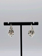 Sterling Silver 925 Taxco Mexico Hoop Drop Earrings Triple Wire Design 6g