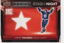 2021-22 Upper Deck Credentials #1S-7 John Tavares Star of the Night: 1st Star