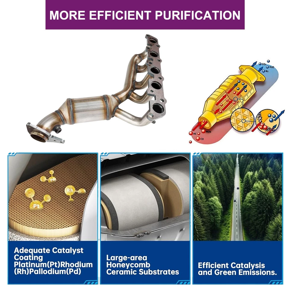 Exhaust Manifold Catalytic Converter Direct-fit for 2007-2008 Isuzu I-370 3.7L Foto 3 de 4