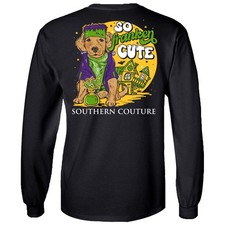 SALE Southern Couture Classic Frankin Cute Puppy Halloween Long Sleeve T-Shirt