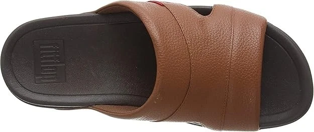 FitFlop® Men's 9 Freeway™ Pool Slide in Dark Tan Leather - Image 4 of 4