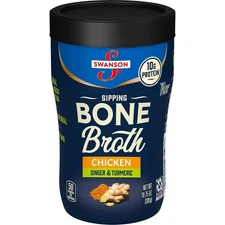 ipping Chicken Bone Broth with Ginger and Turmeric, 10.75 Oz Microwavable Cup