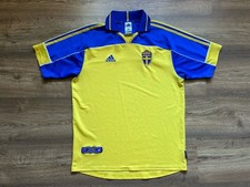 SWEDEN NATIONAL TEAM 2000/2002 HOME FOOTBALL SHIRT JERSEY ADIDAS