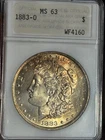 1883 O $1 Morgan Dollar ANA MS63 "First Generation Genie Holder" Toned #WF4160