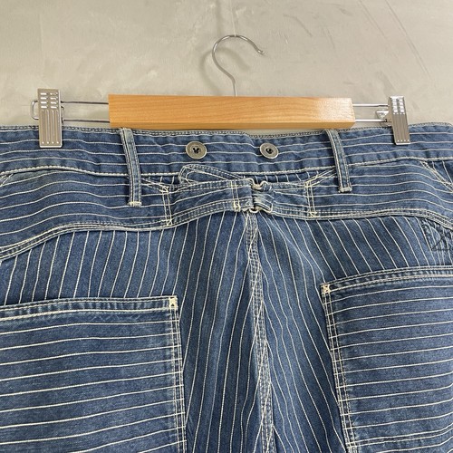 Pantalones de mezclilla Perfecto By Schott NYC para hombre talla 36 azul prendedor rayas ranchero ropa de trabajo raros - Imagen 12 de 15