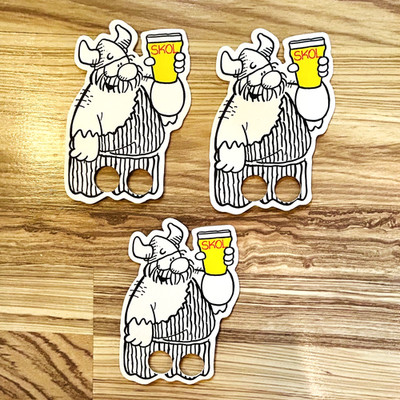 Skol Hagar the Horrible Beer Coaster Mat Puppet 1986 Lager Viking Cartoon Lot 3