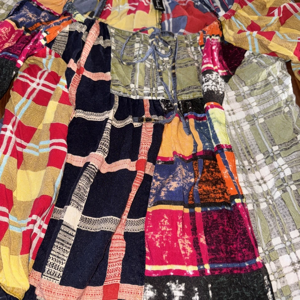 Top hippie boho parcheado SACRED THREADS para mujer L/XL Foto 2 de 4