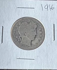 1916  D   Barber  Quarter  (90% Silver)  Coin