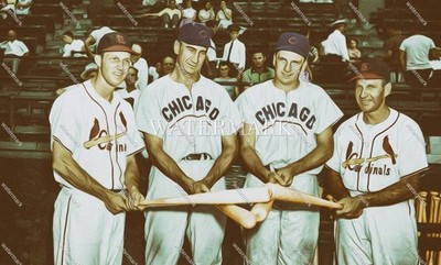 DZ314 S. Musial Enos Slaughter Ralph Kiner Cub  8x10 11x14 16x20 Oil Paint Photo