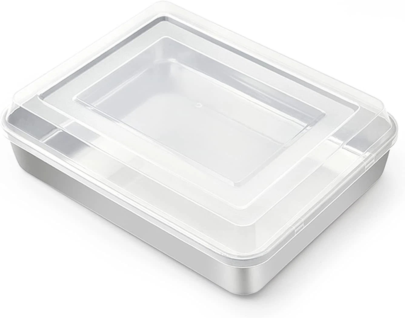 Rectangular Cake Pan with Lid, 9.3’’ X 7’’ Stainless Steel Small Lasagna Baking