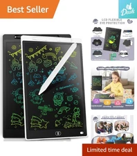 Bright and Eye-Friendly 12-Inch LCD Drawing Pads - Perfect for Young Creators