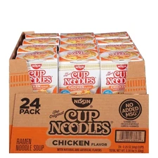 Nissin Cup Noodles Chicken Flavor 2.25 oz – 24 Pack Instant Ramen Cups.
