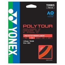 Yonex Polytour Rev 1.25mm 12m Pack Tennis String Orange 16L,