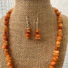 Orange Citrine Chips Necklace with Matching Earrings — photo 3
