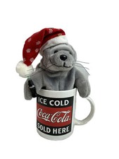 COCA-COLA COLLECTIBLE SEAL PLUSH ORNAMENT 11 OZ MUG SET NWT 1997 CHRISTMAS ICE
